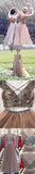 Piece V-neck Floor-length Rhinestone A Line Sexy Prom Dress HZ0509