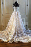 Lace Long A Line Prom Dress, Long Wedding Dress With Cap Sleeves HZ0509