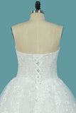 Tulle A Line Wedding Dresses With Applique Beads Sweep Train HZ0509