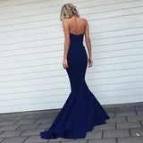 Mermaid Sweetheart Sweep Train Royal Blue Bridesmaid Dresses HZ0509
