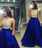 Blue Prom Dresses, Long A Line Cheap Evening Dress HZ0509