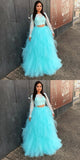 Sleeve Evening Dress, Two Piece Tulle Lace Top Prom Dress, Elegant Formal Dress HZ0509