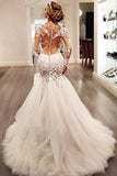 Sleeves Mermaid Tulle Sexy Long Ivory Wedding Dresses/Bridal Gown HZ0509