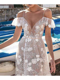 Line Lace Straps Long Prom Dress, Elegant Sexy Evening Dresses HZ0509