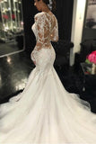 Sleeves Mermaid Tulle Sexy Long Ivory Wedding Dresses/Bridal Gown HZ0509