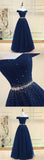 A Line Off the Shoulder Beads Long Prom Dress HZ0509