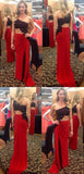 Lace One Shoulder Red Sexy Prom Dress,Long Party Dresses HZ0509
