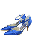 Pointed Toe Ankle Straps Beading High Heel Evening Party Shoes HZ0509