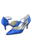 Pointed Toe Ankle Straps Beading High Heel Evening Party Shoes HZ0509