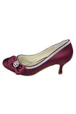 Low Heel Beading Handmade Close Toe Prom Shoes With Bow HZ0509
