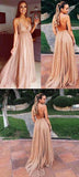 Sparkly Sequins Spaghetti Strap Prom Dresses V Neck Formal Evening Dress HZ0509