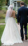 V Neckline A-line Backless Ivory A Line Beach Wedding Dress HZ0509