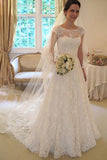 Sleeve Lace A Line Long Affordable Wedding Dresses HZ0509