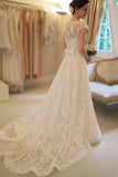 Sleeve Lace A Line Long Affordable Wedding Dresses HZ0509