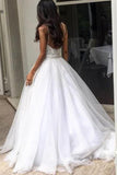 Backless Spaghetti Straps Wedding Dress with Lace Top HZ0509