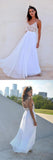 Chiffon Long Beach Wedding Dresses,Simple Prom Dresses HZ0509
