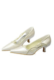 Low Heel Beading Simple Handmade Comfy Women Shoes For Wedding HZ0509