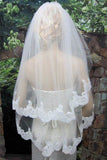 Tulle White Lace Veil with Comb HZ0509