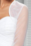 Sheer Organza Long Sleeve Weeding Bolero Shrug, Wedding Jacket HZ0509