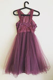 Lace Top A Line Short Tulle Cheap Homecoming Dress HZ0509