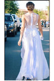 See Through Appliques Slit Prom Dress For Teen,Graduation Party Dresses HZ0509