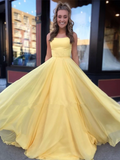 Long Chiffon A Line Prom Dresses 2025 with Lace Up Back HZ0509