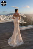 Cruise 2025 long sleeve Lilian weddingDresses, mermaid wedding dress HZ0509