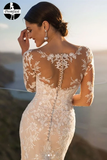 Cruise 2025 long sleeve Lilian weddingDresses, mermaid wedding dress HZ0509