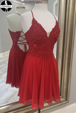 red new 2025 homecoming dress, party dress, senior school girl dresses HZ0509