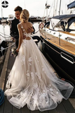 A-Line Floral Applique Beach Wedding Dresses, wedding gown new HZ0509