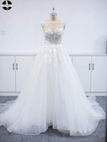 A-Line Floral Applique Beach Wedding Dresses, wedding gown new HZ0509
