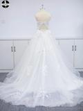 A-Line Floral Applique Beach Wedding Dresses, wedding gown new HZ0509