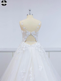 A-Line Floral Applique Beach Wedding Dresses, wedding gown new HZ0509