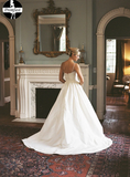 2025 A-Line Sleeveless Spaghetti Strap Lace wedding dress, cheap wedding gown HZ0509