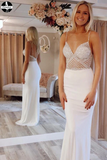 Cheap Mermaid Ivory V-Neck Straps Prom Dresses Evening Dresses for sale HZ0509
