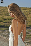 Boho Lace White Beach Wedding Dresses Sexy Open Backs Wedding Gown HZ0509