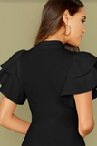 New Style Neck Layered Exaggerate Butterfly Sleeve Prom Dress for Sale HZ0509