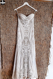 Chic Mermaid Boho Lace Court Train Rustic Wedding Dress HZ0509
