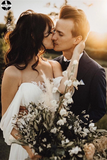 Glamorous A-line Wedding Dresses Backless Chiffon Bridal Gowns HZ0509