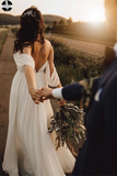 Glamorous A-line Wedding Dresses Backless Chiffon Bridal Gowns HZ0509