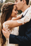 Elegant Mermaid Wedding Dresses Long Sleeves Lace Bridal Gowns HZ0509