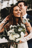 Elegant Mermaid Wedding Dresses Long Sleeves Lace Bridal Gowns HZ0509