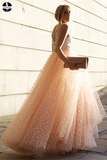 Sparkly Prom Dresses A-line Straps Beading Long Beautiful Prom Dress Sexy Evening Dress HZ0509