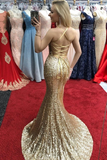 Sexy Sheath Front Split Long Sequin Shiny Prom Dresses Party Dress HZ0509