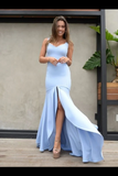 Mermaid Backless Prom Dresses Simple Bridesmaid Dress Satin Floor HZ0509