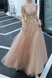 A line Evening Dress,Beading Party Dress,Formal Evening Gown Women Girls HZ0509