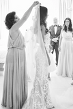 Spaghetti Straps Mermaid Wedding Dresses Lace Appliqued Gowns HZ0509