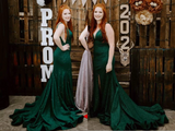Mermaid Front Split Green Sequin Shiny Long Prom Dresses HZ0509