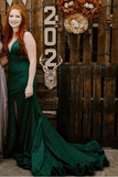 Mermaid Front Split Green Sequin Shiny Long Prom Dresses HZ0509