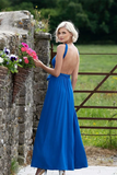 Sexy Cross Neckline Prom Dresses A line Open Back Long Party Dresses HZ0509